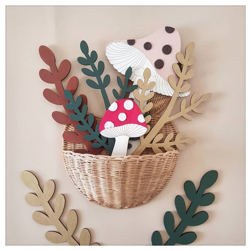 décoration feuillage bois