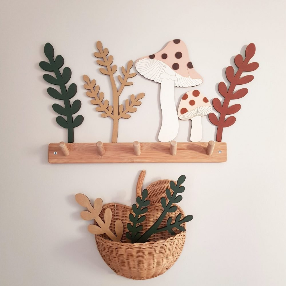 décoration feuillage bois