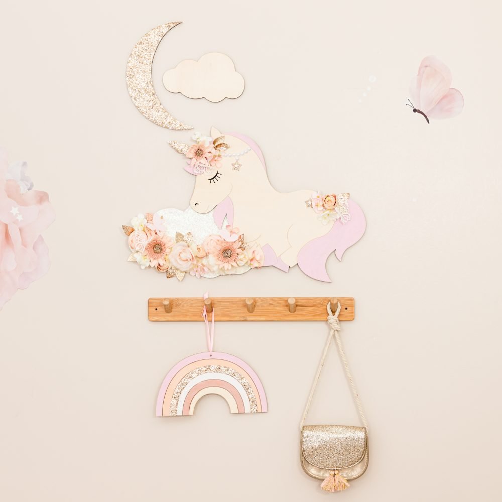 décoration murale licorne bois