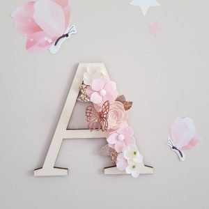 lettre fleurie bois