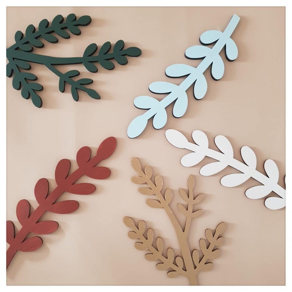 décoration feuillage bois