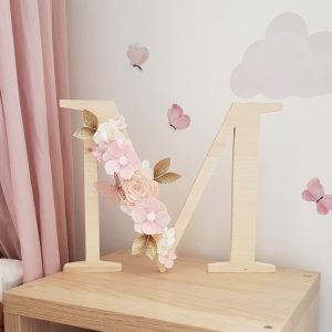 lettre en bois fleurie