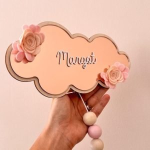 boite à musique nuage miroir rose gold