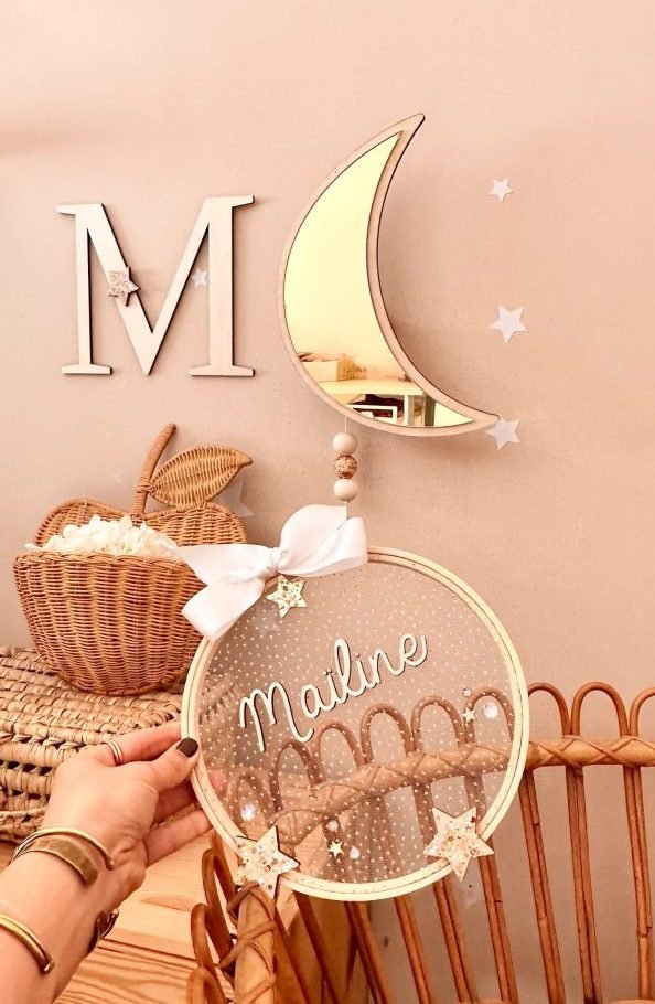 couronne murale étoile prénom bébé